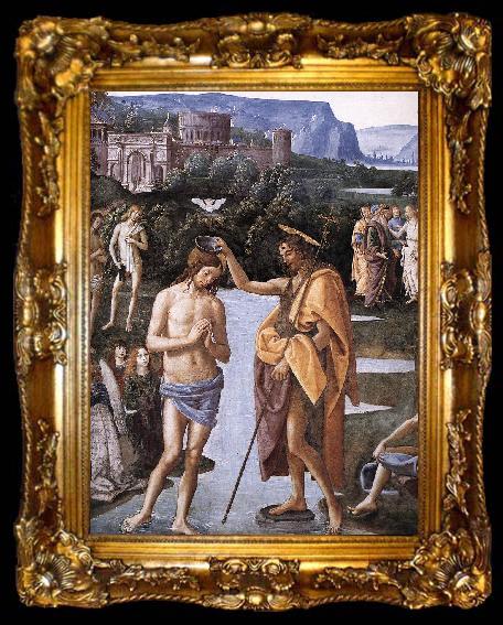 framed  PERUGINO, Pietro Baptism of Christ (detail) a, ta009-2